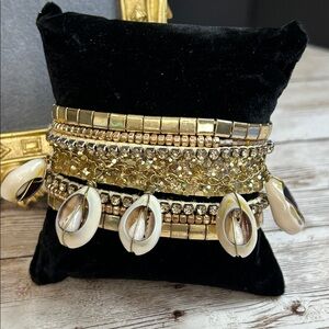 Very Boho! Victoria Emerson Gold and Shell Embellished Bracelet